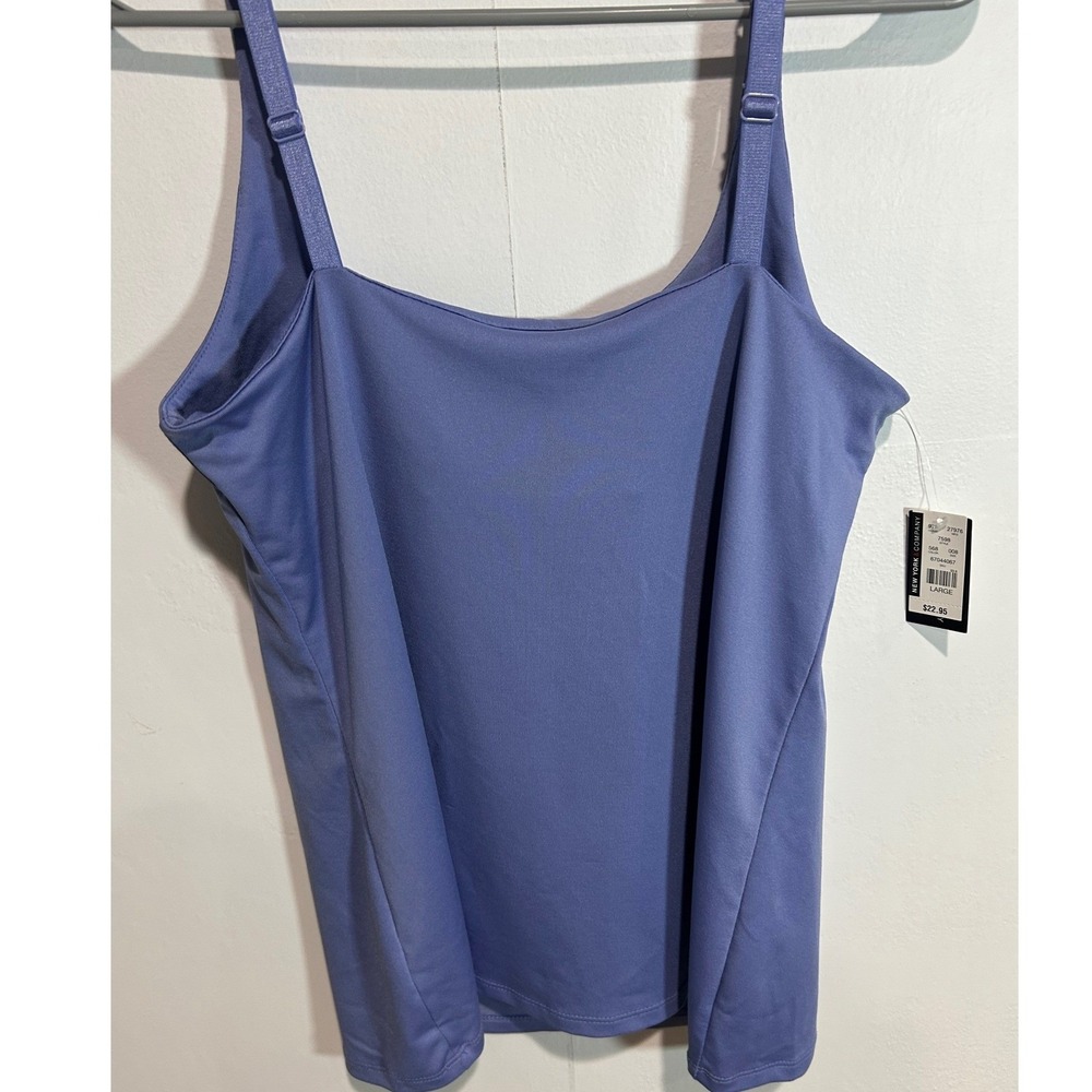 Womens Cami Large Periwinkle Blue Bodyshape Adjustable Straps Solid Layer basic - Picture 2 of 6